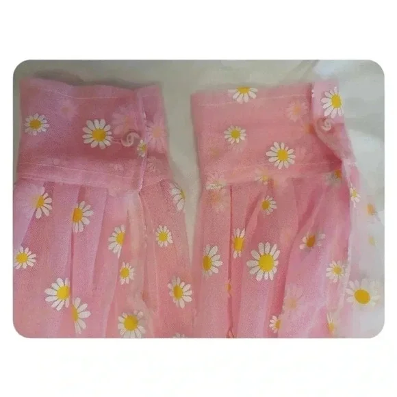 House Of Aris Sheer Pink Daisy Festival Cardigan Over Sized Hood Size  Medium - Picture 8 of 11